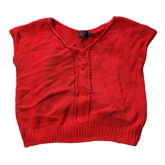 Fia Italia women's medium vibrant red sweater vest - Picture 1 of 3